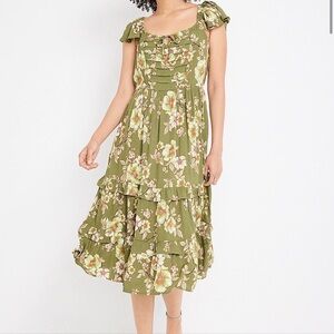 Maurices Olive Floral Maxi Dress